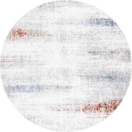 Safavieh 7 x 7 ft. Berber Shag Contemporary Power Loomed Round Rug; Blue Rust & Ivory BER581A-7R